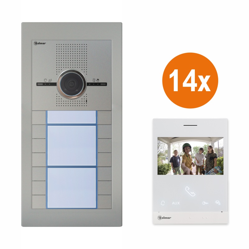 SUPRA - SET14/ART4 - Video set Golmar SUPRA G2+ pre 14 účastníkov, monitor 4,3" ART 4xLITE/G2+