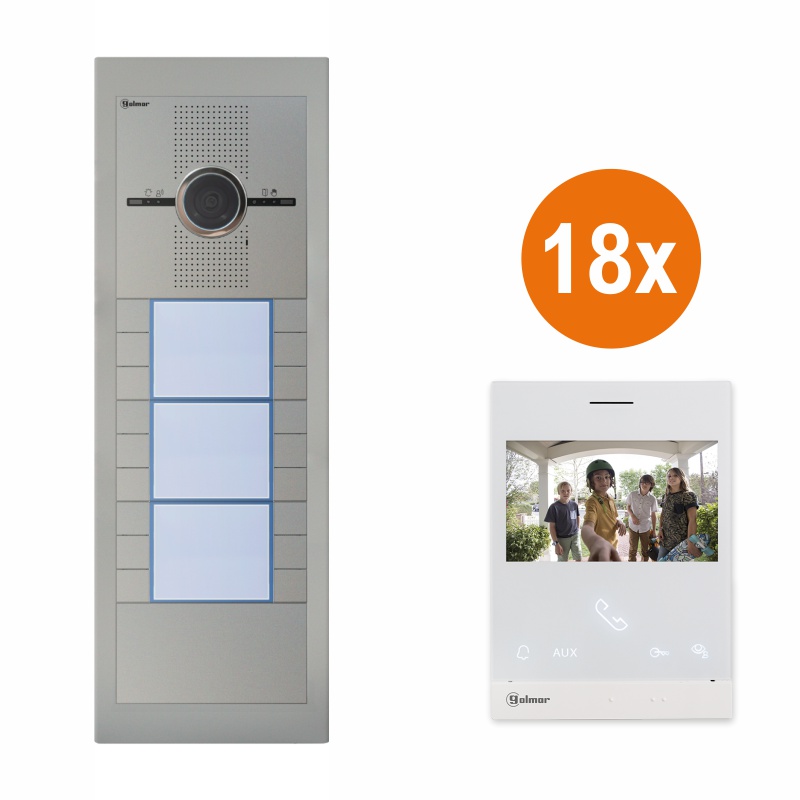 SUPRA - SET18/ART4 - Video set Golmar SUPRA G2+ pre 18 účastníkov, monitor 4,3" ART 4xLITE/G2+