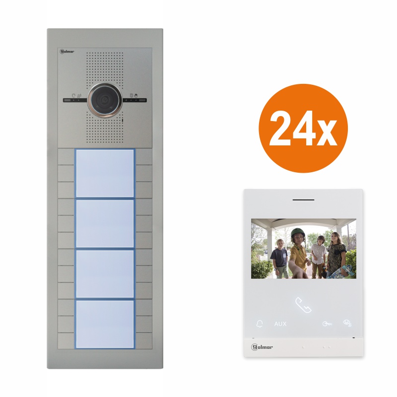 SUPRA - SET24/ART4 - Video set Golmar SUPRA G2+ pre 24 účastníkov, monitor 4,3" ART 4xLITE/G2+