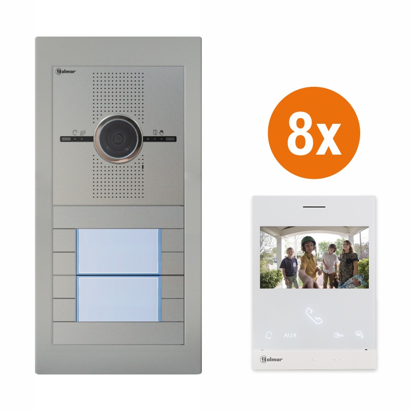 SUPRA - SET8/ART4 - Video set Golmar SUPRA G2+ pre 8 účastníkov, monitor 4,3" ART 4xLITE/G2+