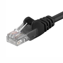 PremiumCord 25cm UTP black - Patch kabel Cat 5e UTP 25cm ierny