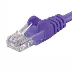 PremiumCord 25cm UTP purple - Patch kabel Cat 5e UTP 25cm fialovy